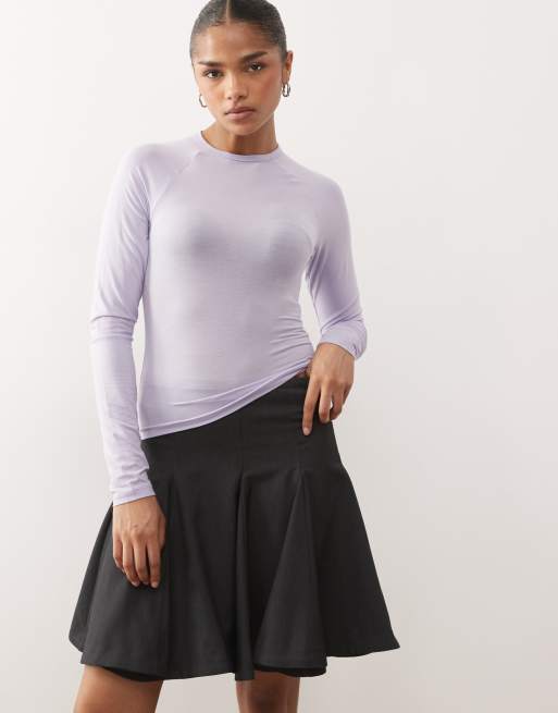 Monki - Geplooide mini rok in grijs, 3 van 5