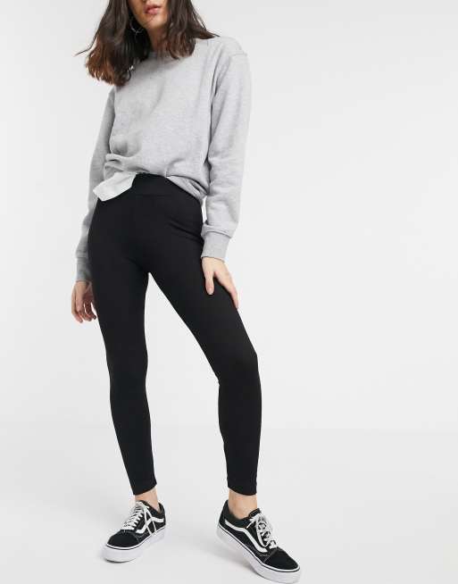 ASOS DESIGN – Gerippte Leggings in Schwarz