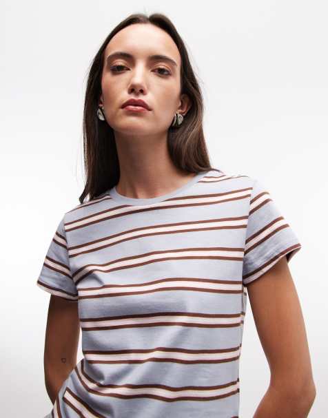 Monki - Gestreept T-shirt in blauw - view 1