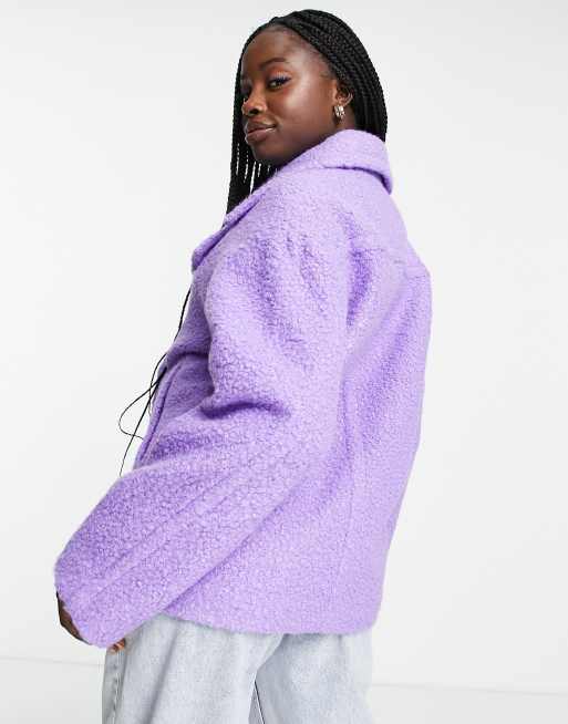 Monki - Giacca in bouclé viola, 2 di 4