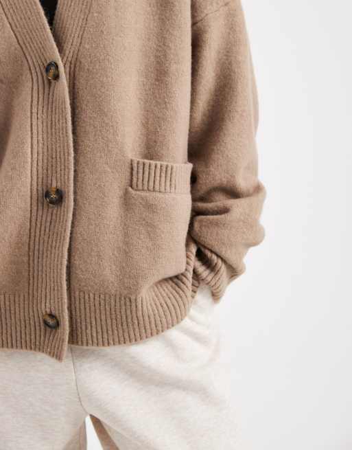 Monki - Gilet boutonné sur le devant en maille - Marron, 2 de 4