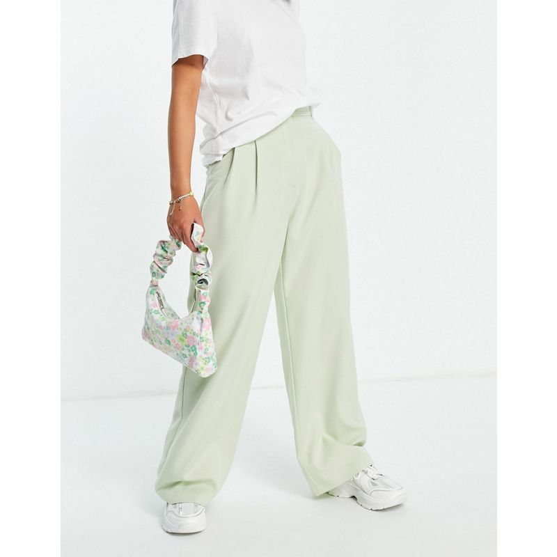 Q314n Donna Monki - Ginni - Pantaloni con fondo ampio verde salvia in coordinato