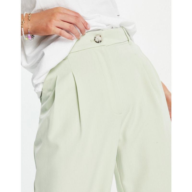 Q314n Donna Monki - Ginni - Pantaloni con fondo ampio verde salvia in coordinato