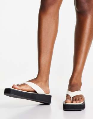 white platform thong sandals