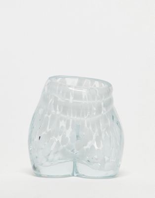 Monki glass pot in white splatter print