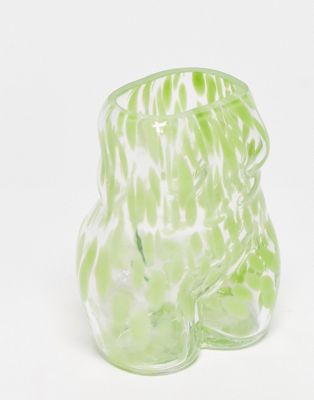 Monki glass vase with green splatter print - Click1Get2 Black Friday