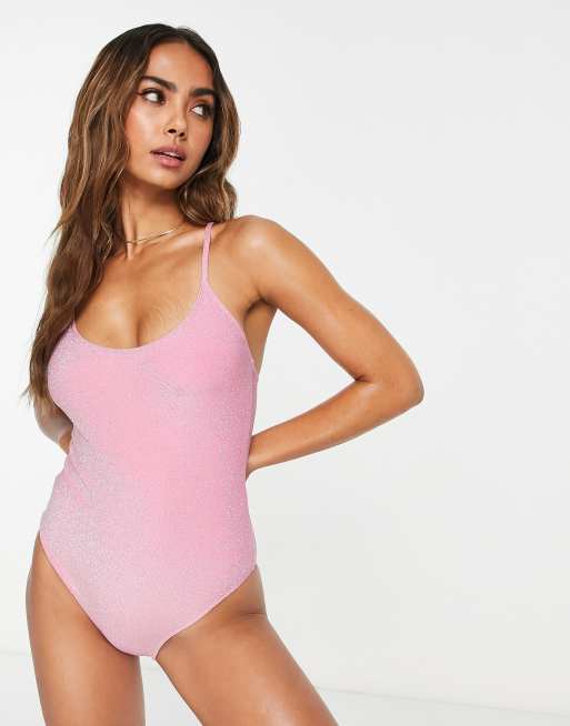 Pink cheap glitter swimsuit