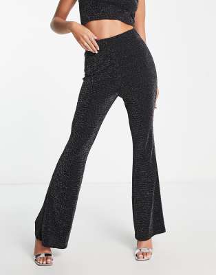 Monki Glitter Flare Pants In Multi - Part Of A Set