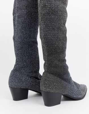 glitter over knee boots
