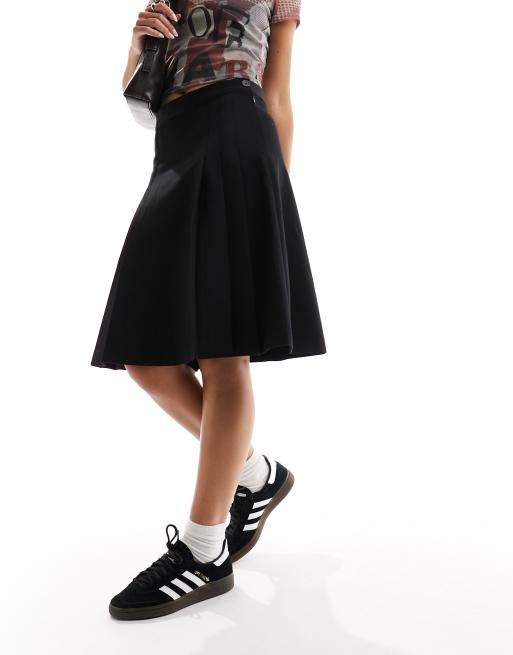 Monki - Gonna midi nera a pieghe