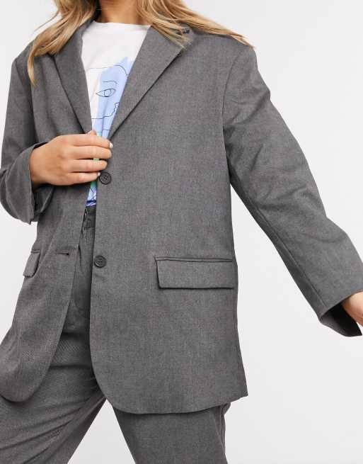 Oversized blazer online grey