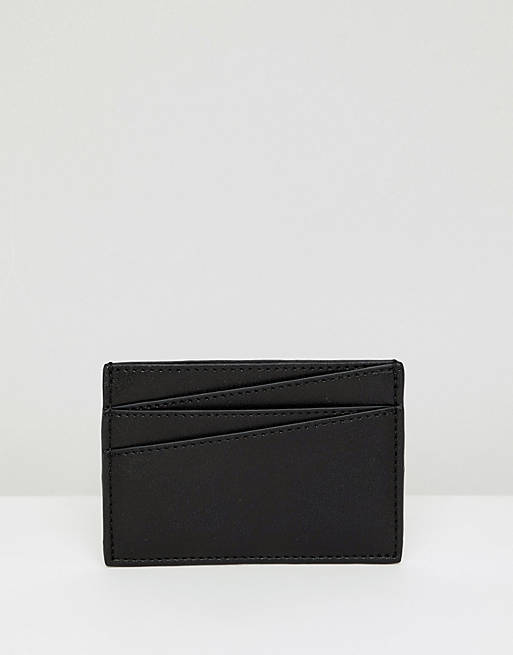 Monki grained faux leather card case in Black | ASOS