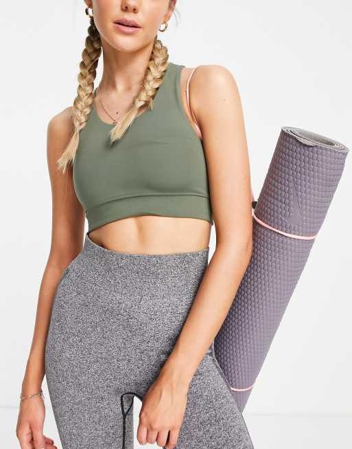 Monki – Grön sportig crop top, del av set – MGREEN