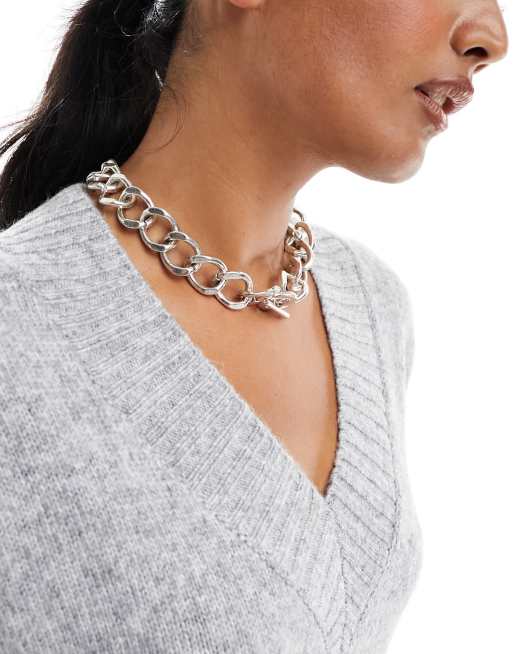 Monki - Grove schakelketting in zilver, 4 van 4