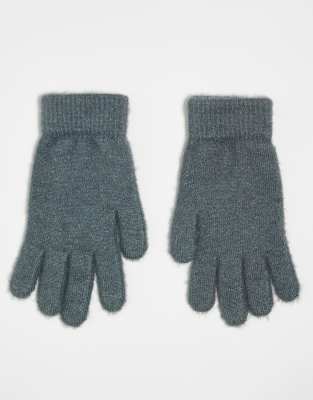 hairy gloves in gray