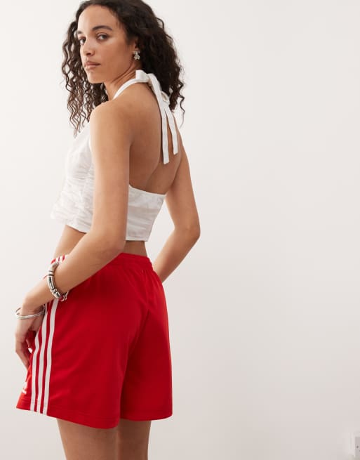 Monki halter neck wrap top with ruched sides in white, 3 of 4
