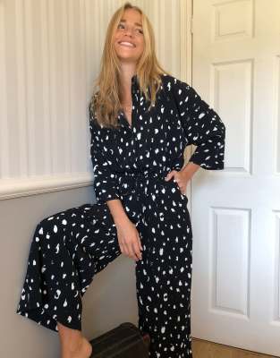 spot print jumpsuit