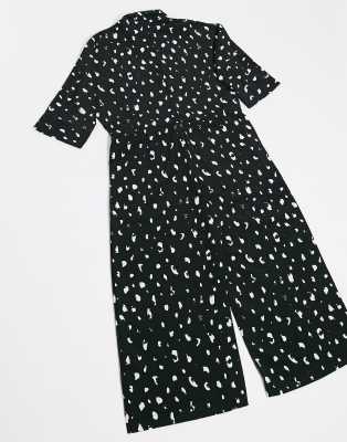 black and white spot jumpsuit