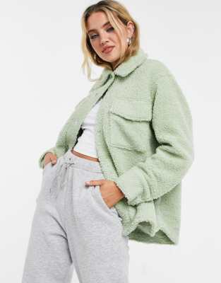 Monki Hazel shacket in light green