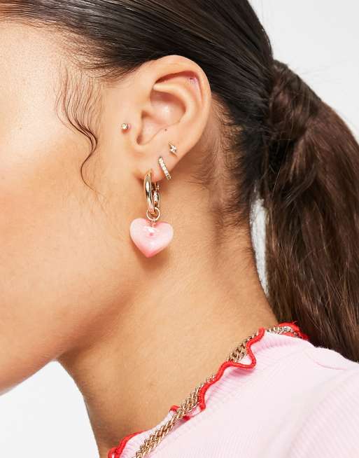 Monki on sale heart earrings