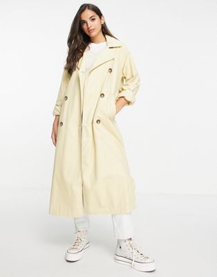Monki Hedda trench coat in beige
