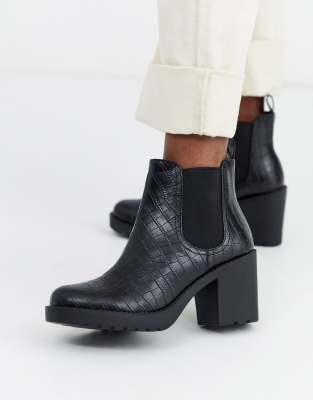 croc print ankle boots