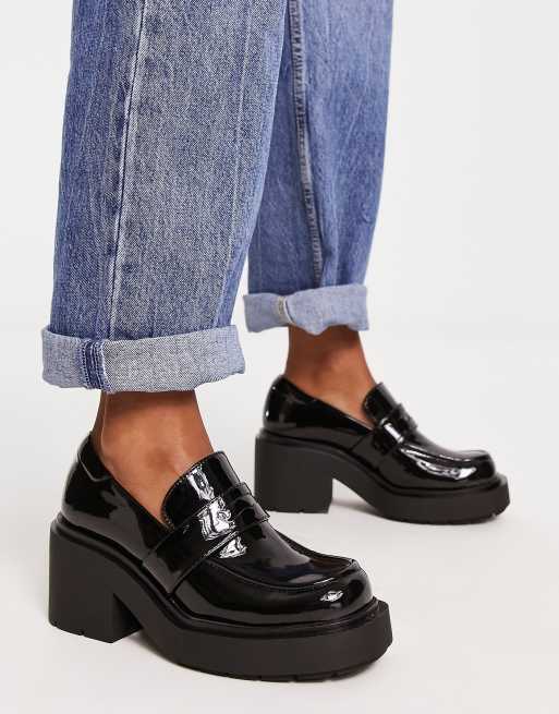 Monki heeled loafer in black | ASOS