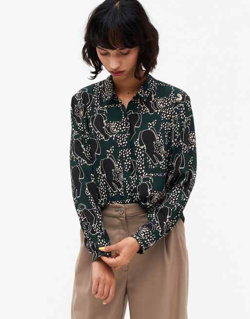 Monki - Helle - Overhemd met dierenprint - MULTI