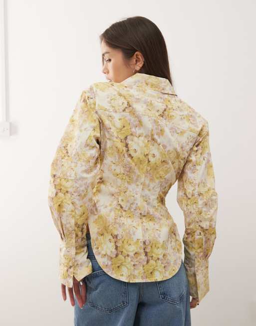 Monki – Hemd mit geraffter Taille und Blumenmuster , 4 von 4