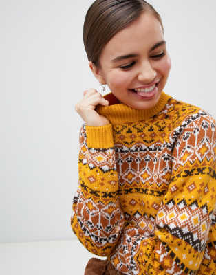 cropped fairisle jumper