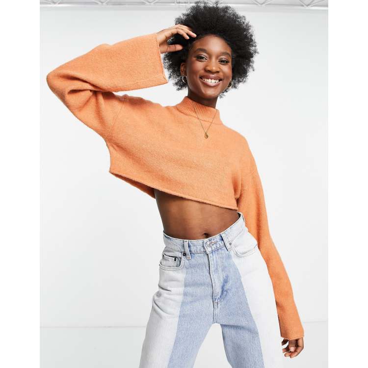 Rust on sale cropped sweater