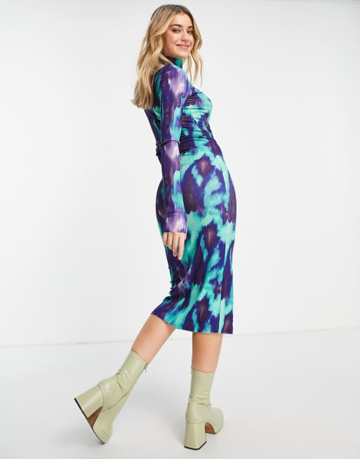 ワンピース Marble Print Jersey High Neck Dress Marble Print Jersey High Neck Dress
