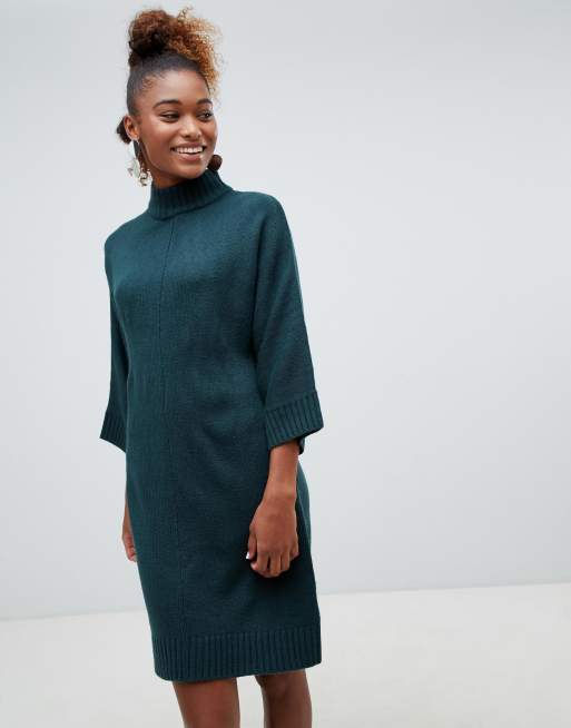 Dark green knitted on sale dress