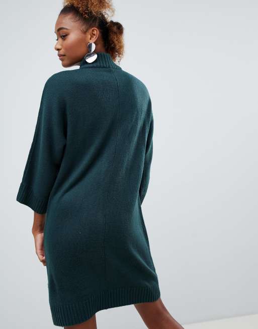 Dark green hotsell knitted dress