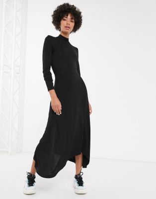 midi a line dress with sleeves