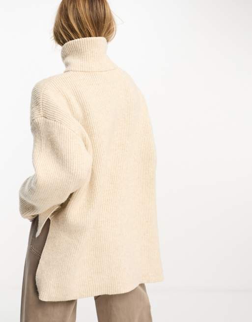 monki knitted zip front sweater