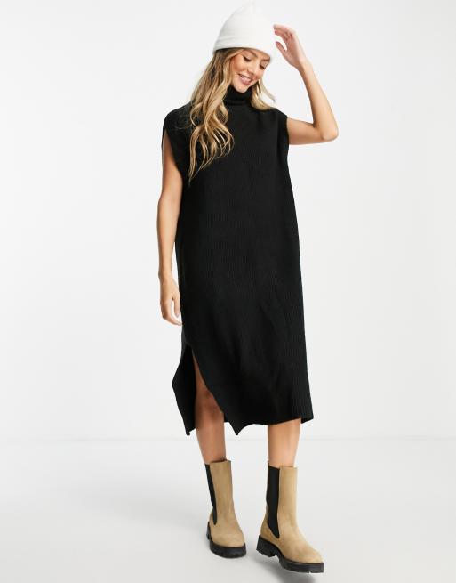 Black sleeveless knit clearance dress