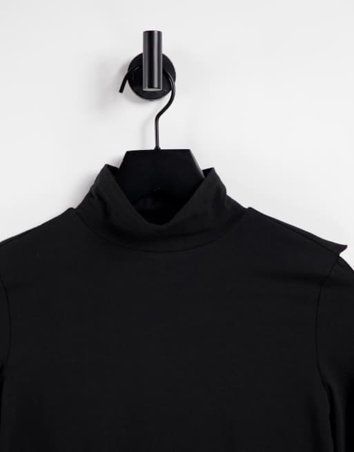 Monki high neck sporty top in black, 3 of 4