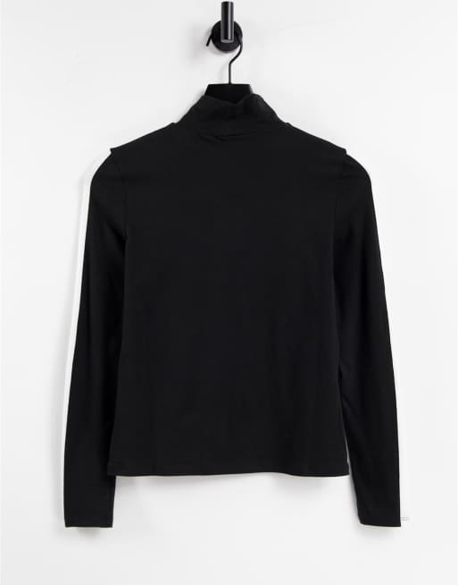 Monki high neck sporty top in black, 4 of 4