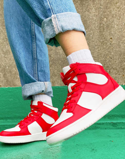 Bright best sale red sneakers