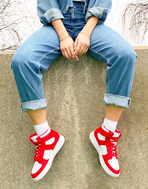 Bright cheap red sneakers