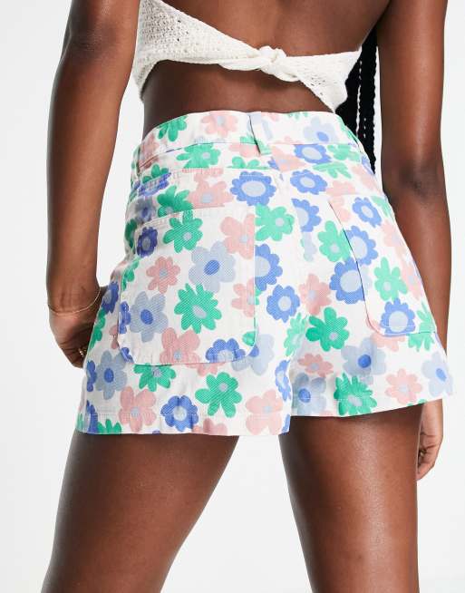 High waist denim shorts blue - Medium blue - Monki