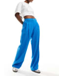 [Monki] Monki high waist tailored pants in blue 34 BLUE