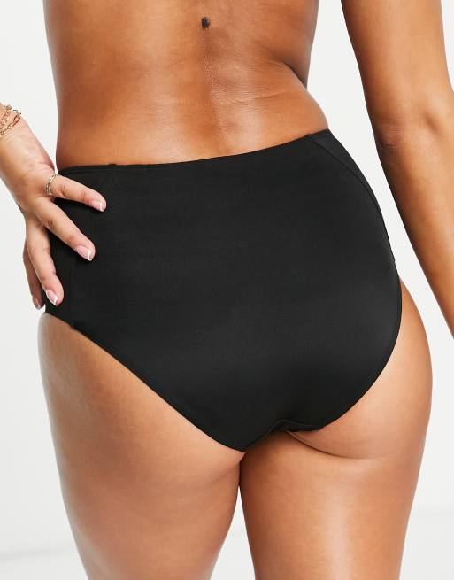 Monki high waisted bikini briefs in black, 3 of 4