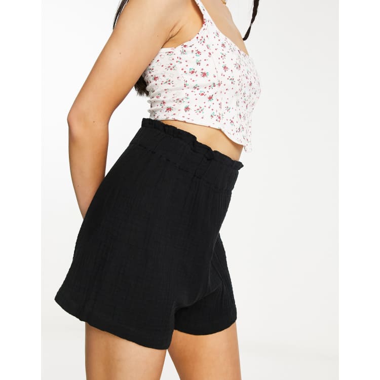 Black high shop waisted flowy shorts