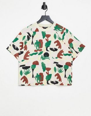 Monki Hilda woven t-shirt in abstract print - MULTI - ASOS Price Checker