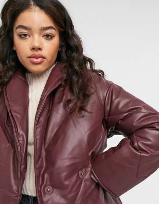 faux leather coat monki