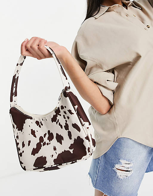 Monki Hilma shoulder bag in cow print