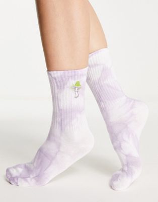 Monki Holly organic cotton mushroom sock in lilac