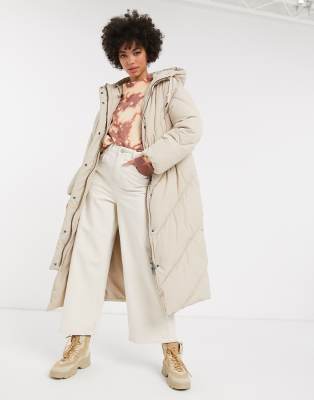 monki midi tailored coat in black
